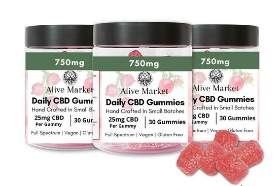 (3 Pack) 750mg CBD Daily Gummies | Full Spectrum CBD | 90 Count